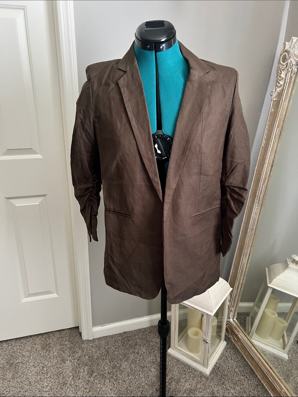 Wishlist Brown Linen-Blend Jacket